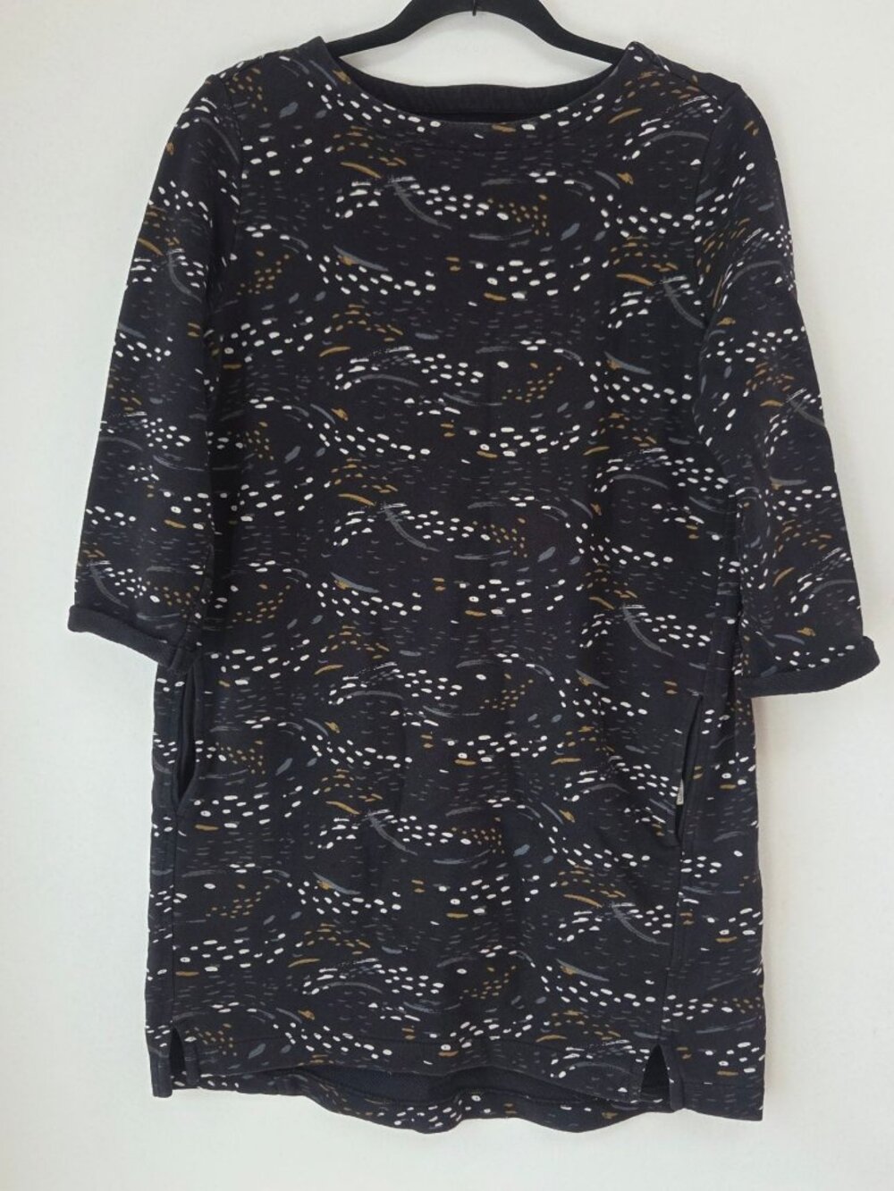 Seasalt Cornwall Stone Carving Tunic Artsy Grey Shift Dress Nautical Coastal 8